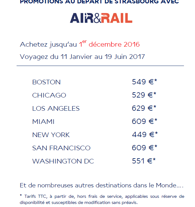 Promotion Vols Air France vers les USA