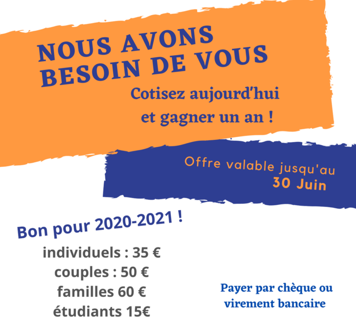 Appel à cotisations 2020-2021